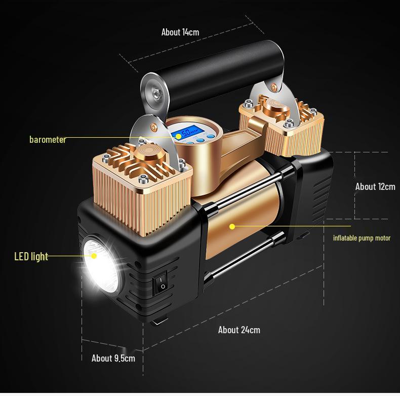 High-Pressure 12V Dual Cylinder Portable Car Tire Inflator