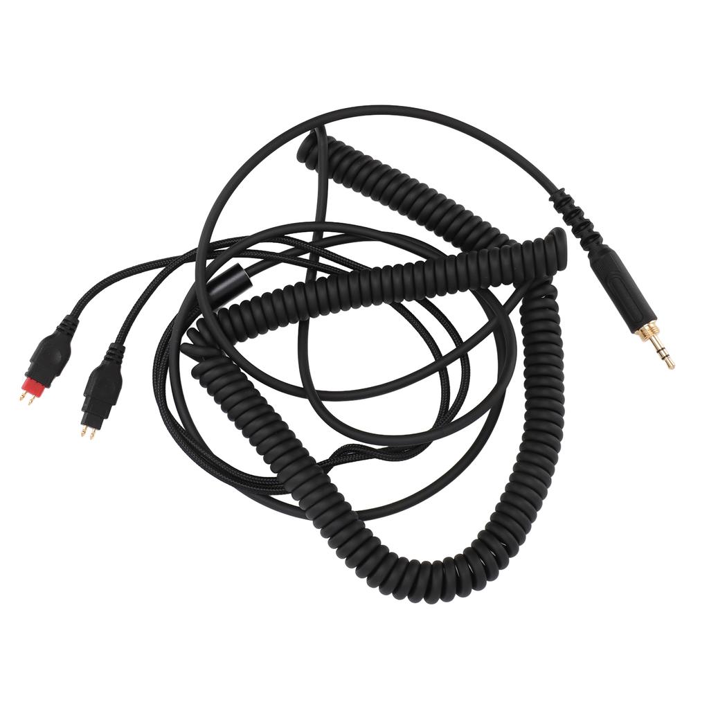 Coiled Headphone Cord Replacement with 3.5mm Plug and 6.35mm Adapter for Sennheiser HD650 HD660 S HD