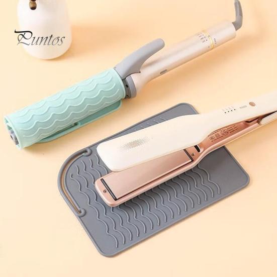 Curling Iron Heat Resistant Mat Anti-slip Silicone Rectangle Portable Flat Iron Hair Straightener Hair Styling Hot Tools Travel Heat Pad Protector