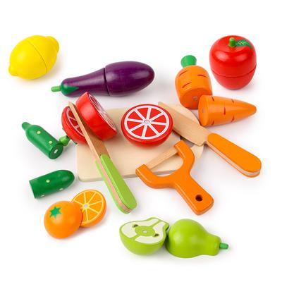 Simulation Kitchen Pretend Toy Wooden Classic Game Montessori Educational Toy For Children Kids Gift Cutting Fruit Vegetable