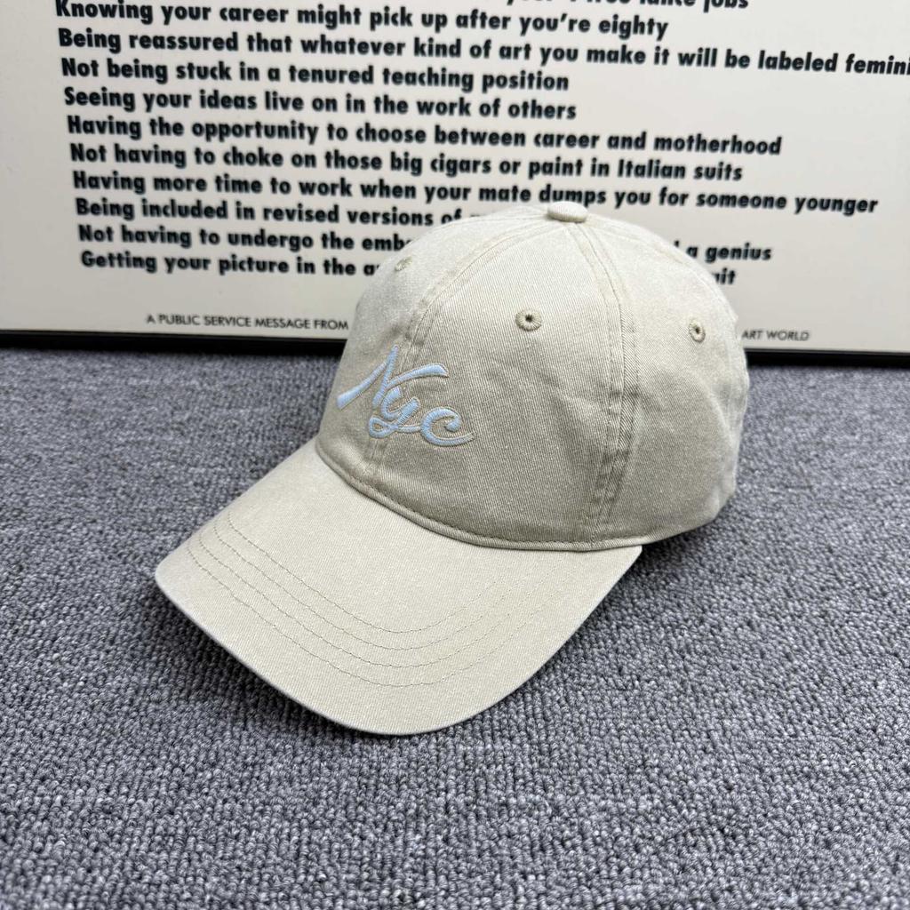 Big Head Circumference NYC Embroidery Cap Women's Spring and Summer Versatile Soft Top Baseball Cap Ins Trendy Brand Sunscreen Visor