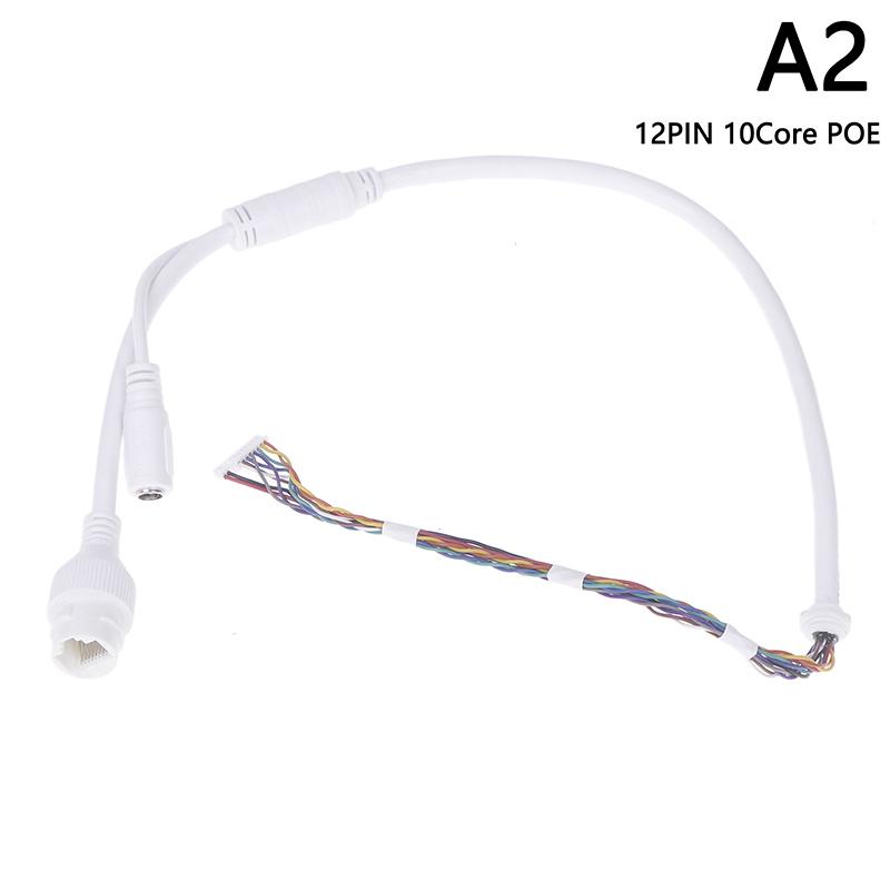 1Pc Ethernet Lan Cable Poe Rj45 Network Cable 10 Pin 10 Core 12 Pin 10 Core Tail Line Waterproof Cap For Camera