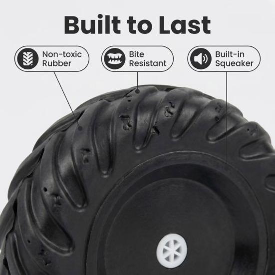 Football Tire Dog Chew Toy Built-in Squeaker Tennis Tire Interactive Puppy Toy Bite Resistant Pet Teething Boredom Toy
