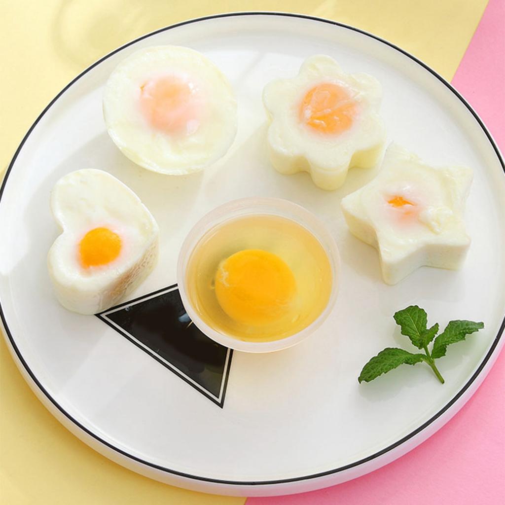 Steamed Egg Mould Multifunctional Prevent Stick Quick Cooking Cute Boil Egg Mould with Oil Brush for Home Kitchen