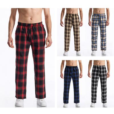 Moda Erkek Günlük Ekose Gevşek Spor Ekose Rahat Pantolon
