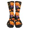 Unisex Breathable Mid-Calf Socks Halloween Patterned Comfortable Stretch Crew Socks Suitable for Daily Wear and Seasonal Use
