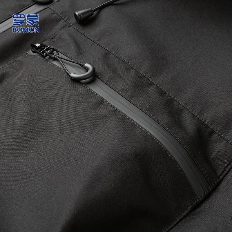 ROMON Men's Mid-length Windproof Hooded Workwear Jacket
