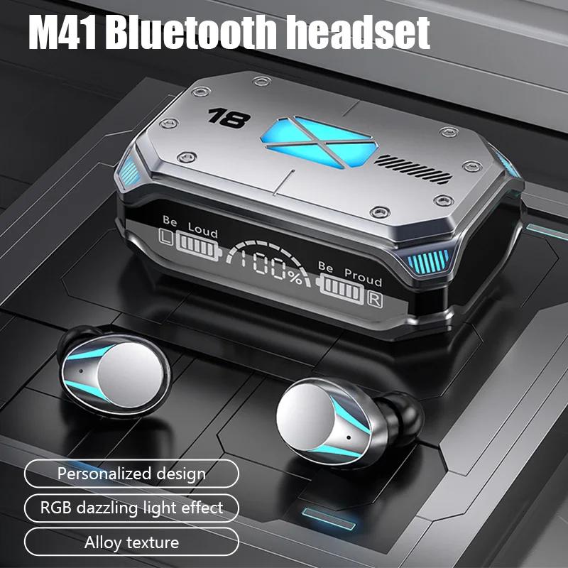 M41 Bluetooth Kopfhörer Kabellose Kopfhörer Smart Touch Digitalanzeige Stereo Ohrhörer Mit Farblicht Magnetische Saugkopfhörer