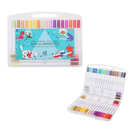 Acrylic Marker Pen Set Colored Marker Pens with Color-coded Caps Non-toxic Artists Students Markers for Drawing Writing School