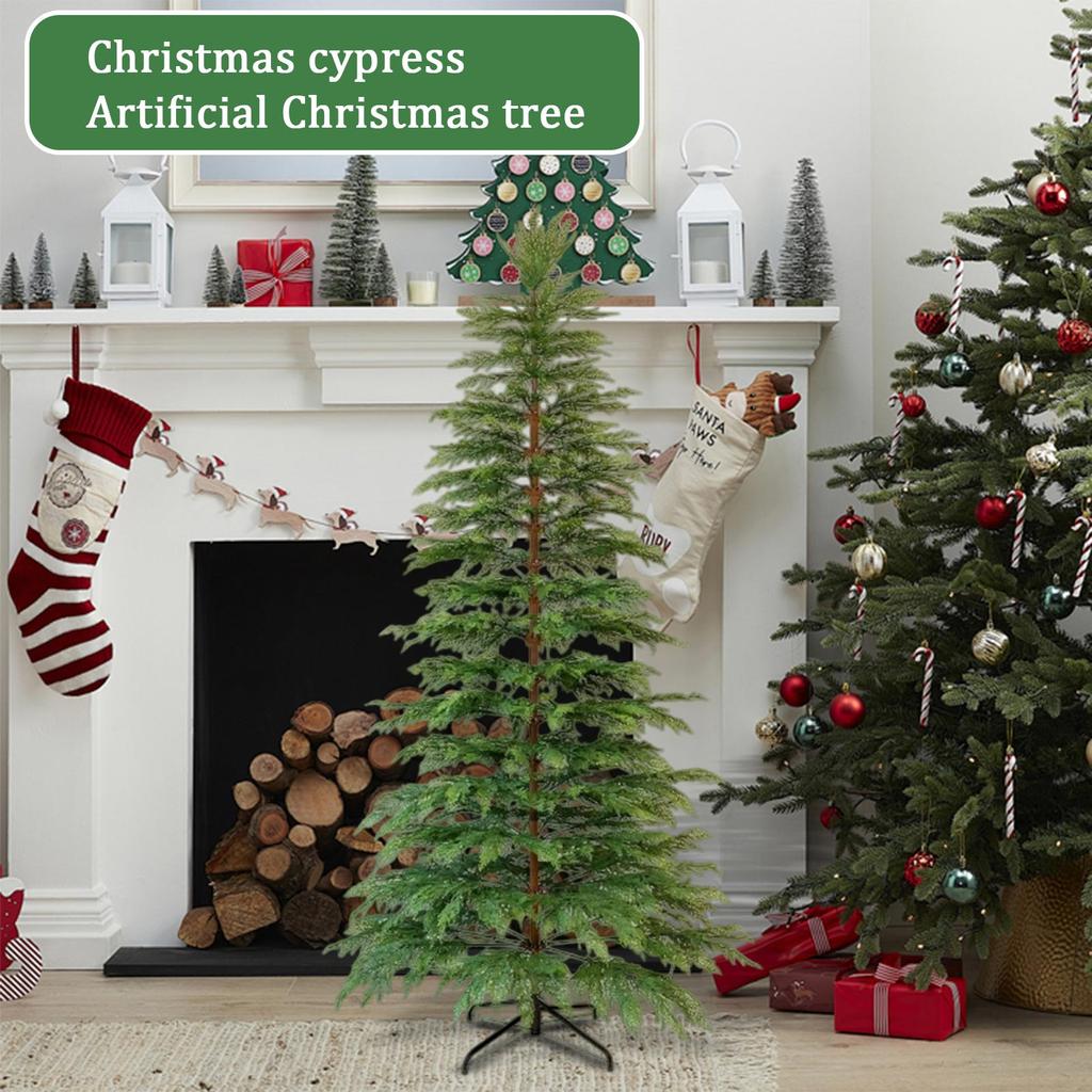 Christmas Decorations - 4.5ft Pre-Assembled Glitter Christmas Tree - Artificial Christmas Tree With 350 LED Lights