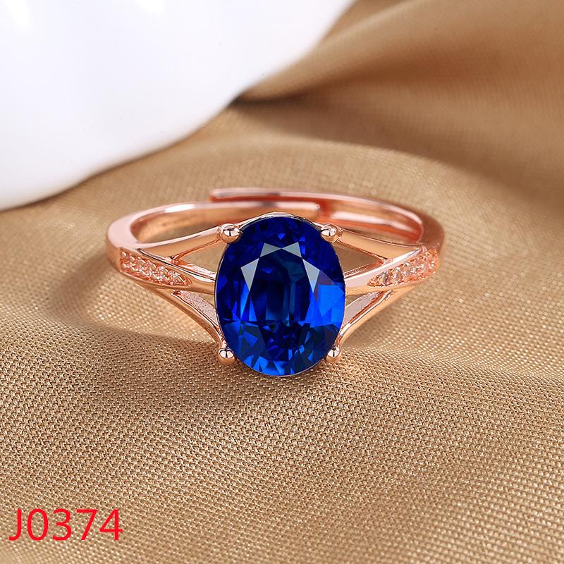 2026 18K Rose Gold-plated Pigeon Blood Ruby Ring Women's Light Luxury Diamond-set Engagement Ring Colored Open Index Finger Ring