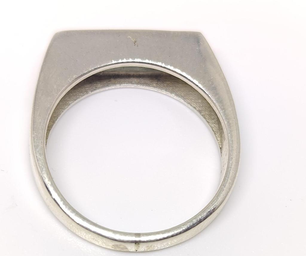 Aquamarin Siegelring, Herren Damen Ring, 925 Sterling Silber, Edelstein Ring, handgefertigter Schmuck, Geschenk für Partner