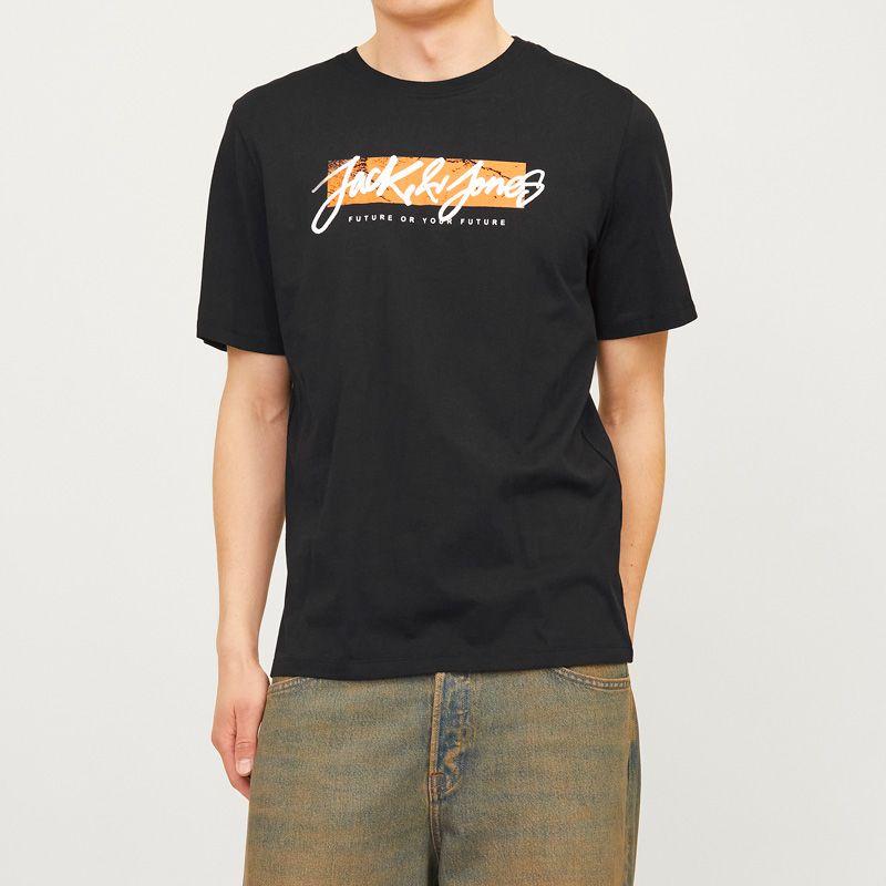 Tee shirt black jwhtiley 12287690 4400 Homme JACK & JONES