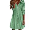 Ladies' Fashionable Striped Lapel Casual Long Sleeved Loose And Comfortable Button Up Dress