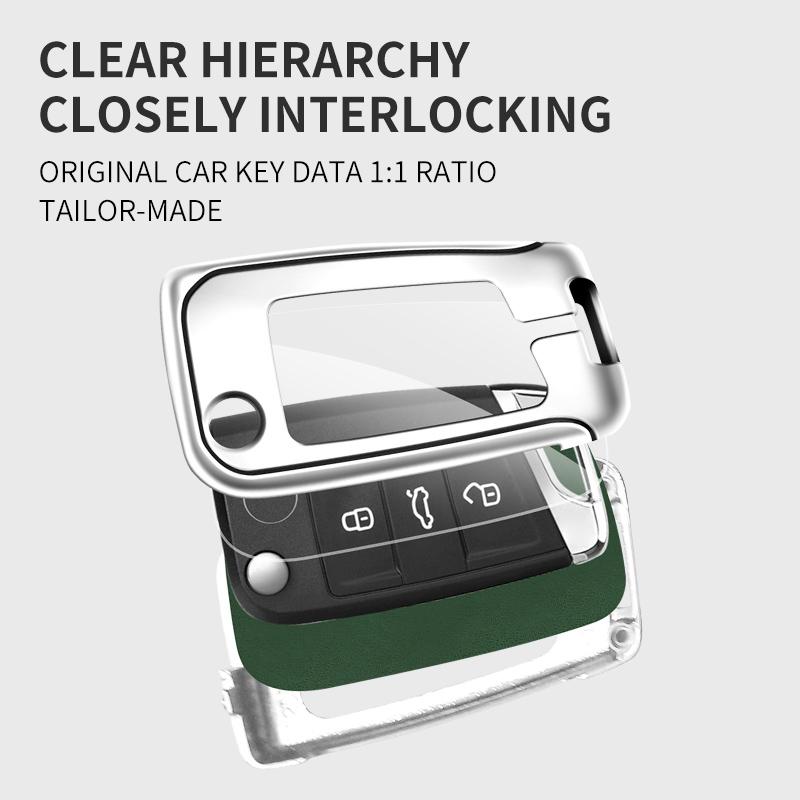 Dla Samochodu VOLKSWAGEN Etui na Kluczyk ze Stopu Cynku Pokrowiec Brelok do Kluczy Samochodowych Metalowa Obudowa Kluczy Dla VW Volkswagen VW Tiguan MK2 Golf 7 MK7 T-Cross T-