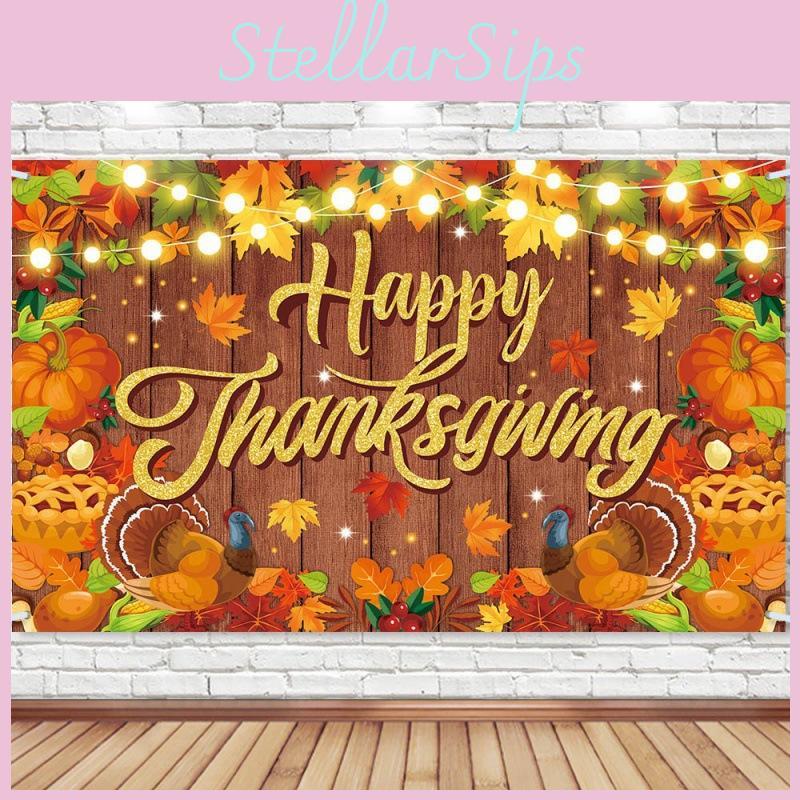 Thanksgiving Happy Party Background Cloth Decoration Banner Hanging Decoration