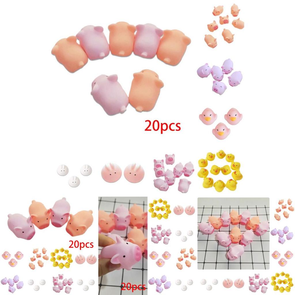 20pcs Adorable Squeeze Pink Pig Stress Relief Toys Perfect For Birthday Gifts
