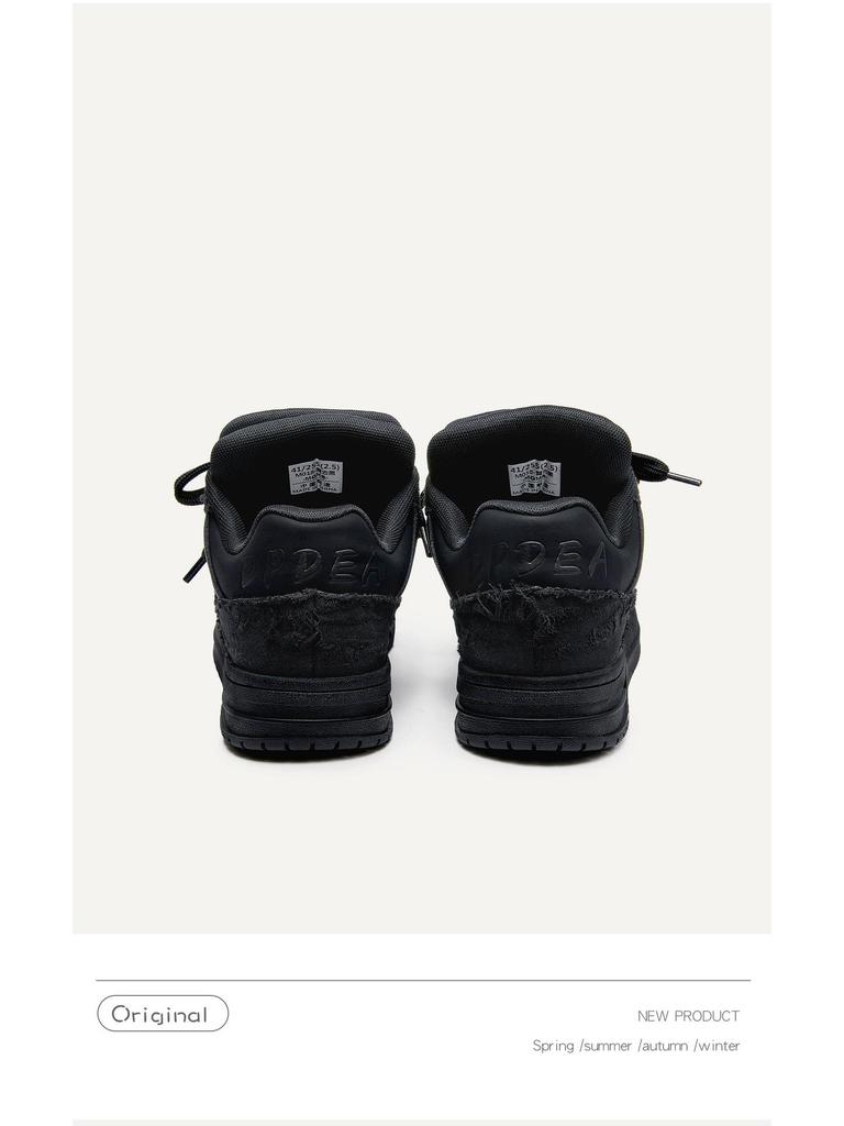 Série Destruktivní estetika Černého rytíře: Trendy plátěné boty s tlustou podrážkou a nízkým svrškem pro muže a ženy