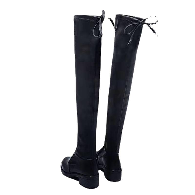 New Over Knee High Motorcycles Women Boots 2025 Winter Chelsea Mid Heels Gladiator Boots Fashion Lace-up Snow Shoes Boots