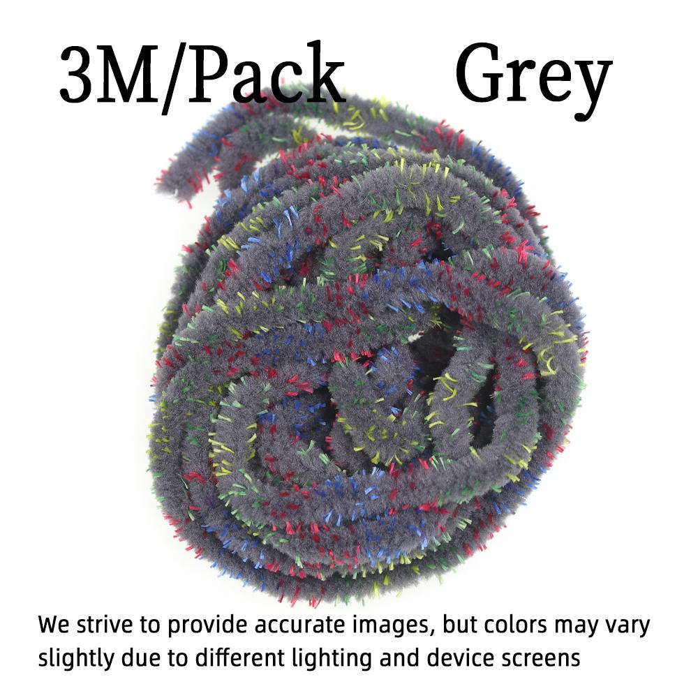 6~7mm 3M/Pack Fly Tying Material Mottled Mop Chenille for Stone Flies Emerging Caddis Nymphs Larvae Woolly Bugger