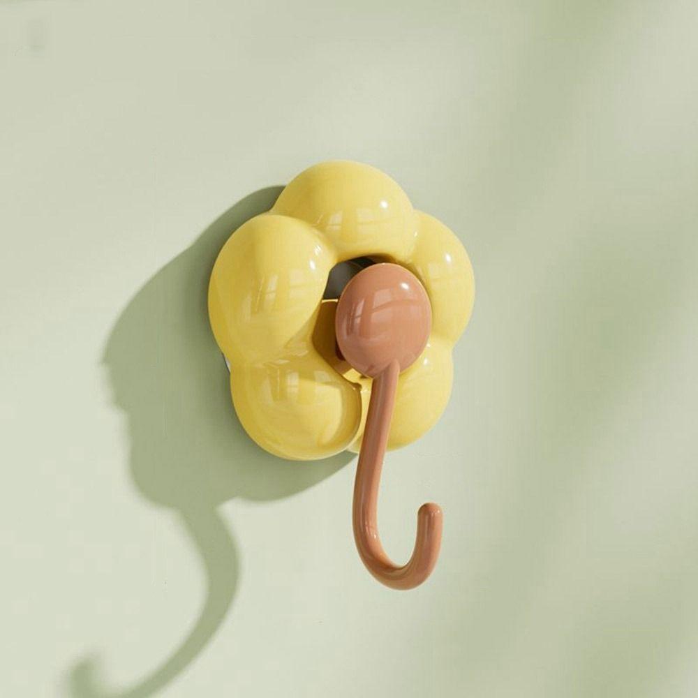 Flower Shape Vacuum Hangers Plastic Towel Hook Multipurpose Suction Cup Hook Bathroom