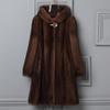 Women's Autumn and Winter Plus Size Padded Thickened Jacket Loose Long Over The Knee Casual Warm Wool Collar Outerwear