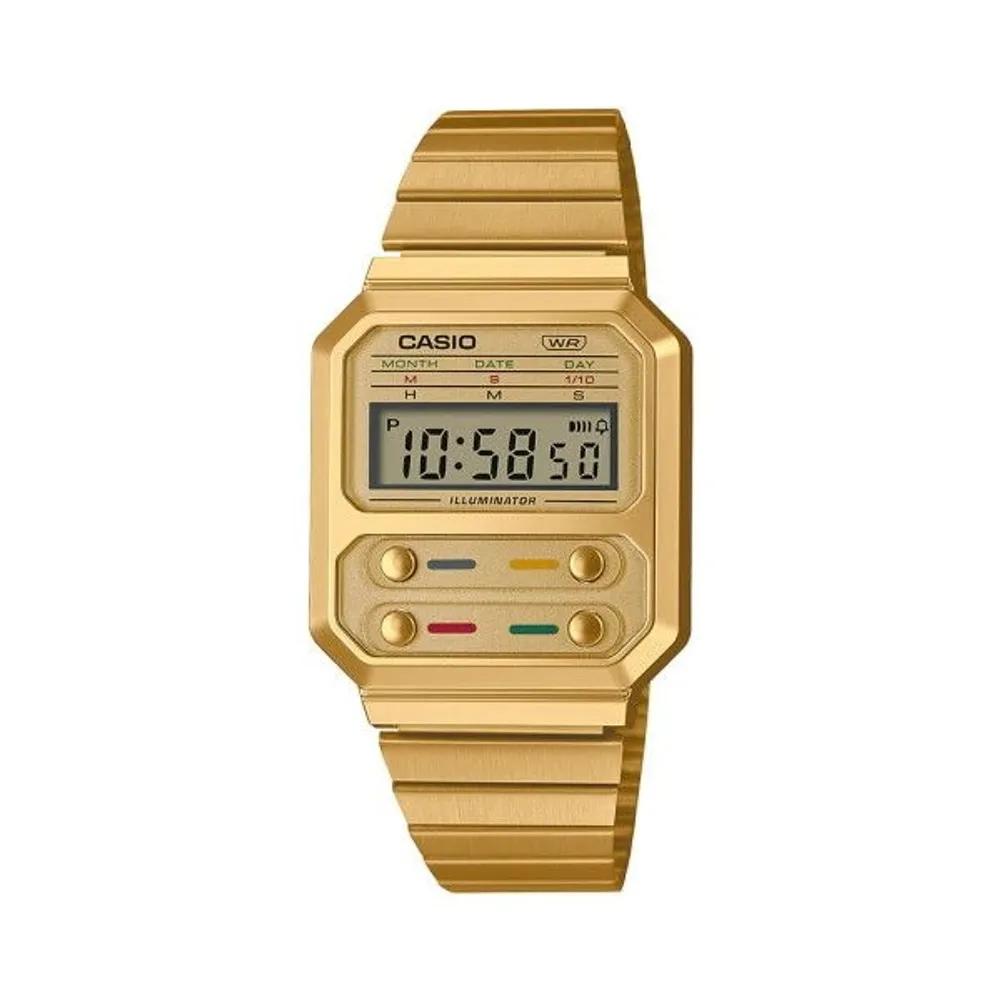 [Cio] A-100WEG-9A Vintage Square Digital Unisex Metal Watch
