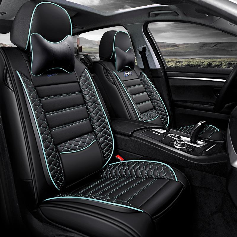 Full-Cover Leather Car Seat Cushion - Ice Silk, Universal Fit, Five Seats
