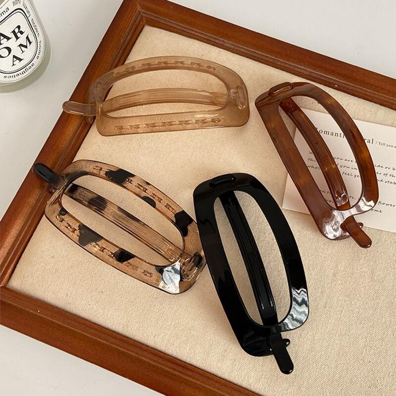 Agrafe de păr ovale simple elegante, goale, coreene, cleme de păr groase, barrete, ace de păr pentru femei, accesorii de păr, podoabă de cap pentru fete, cadouri