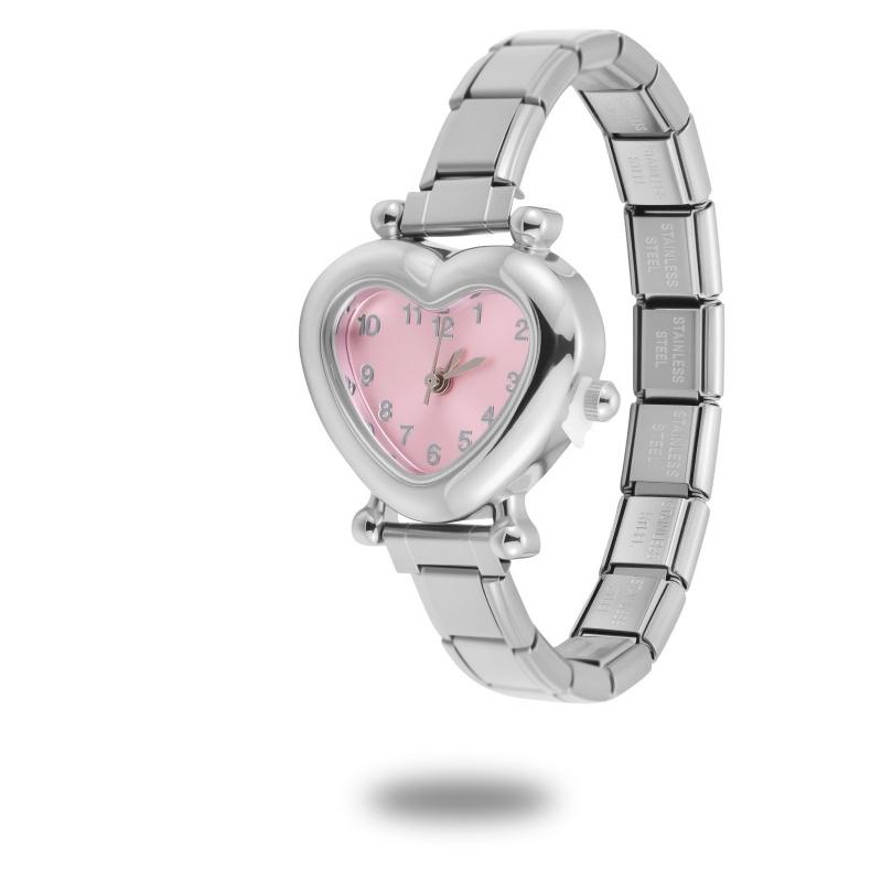 Y2K Vintage Zircon 9MM Width Italian Charm Heart Shape Watch High Quality Stainless Steel Bracelets Bangle for Birthday Gifts