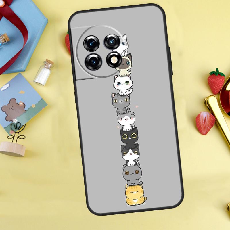

Funny cute cats Case For OnePlus Nord 5 CE 2 3 4 Lite N20 N30 OnePlus 10T 12R 13R 13T 10 11 12 13 15 Cover OnePlus Nord 4