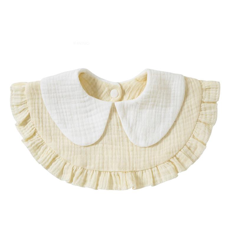 Newborn Baby Baby Stuff Items Gauze Bibs 4 Layer Pure Cotton 360 Degree Round Solid Color Infant Burp Cloth Apron Children Gifts