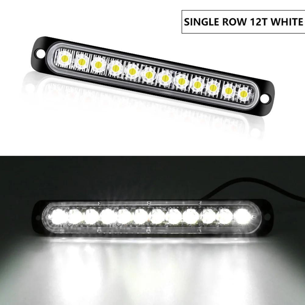 12 Led Strobe Warning Light Cheap Strobe Grille Flashing Lightbar Truck Car Beacon Lamp Amber Traffic Light 12V 24V Car Light
