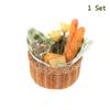 1Set 1:12 Dollhouse Miniature Honey Bread Basket Fabric Picnic Basket Kitchen Model Decor Toy Doll House Accessories