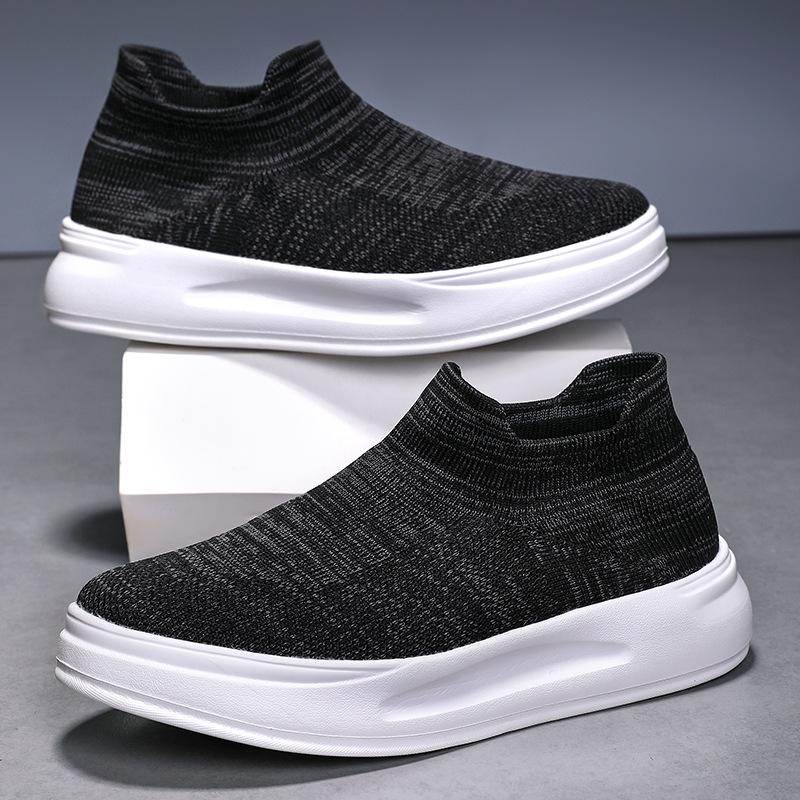 Spring and summer new breathable mesh shoes thick-soled fly-woven foot socks casual shoes