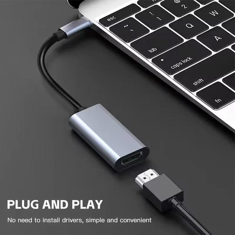 TYPE C To HDMI-Compatible Adapter: 4K, USB C To USB 3.1 Male, HDTV Female Converter Cable for Laptop, Tablet, TV, MacBook.