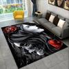 3D Gothic Horror Female Skull Dead Girl Area Rug,Carpet Rug for Home Living Room Bedroom Sofa Doormat Decor,Non-slip Floor Mat