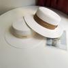 Luxuriöser Minimalistischer Breiter Rand Sommer Sonnenhut Reise Flacher Strohhut Atmungsaktiv Sonnenschutz Strand Fedora Hut Für Unisex Partyhut