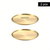 2Pcs Stainless Steel Round Plate Bone Spitting Dish Shallow Tray Metal Camping Plate Dining Disc BBQ Picnic Dishes Cookware