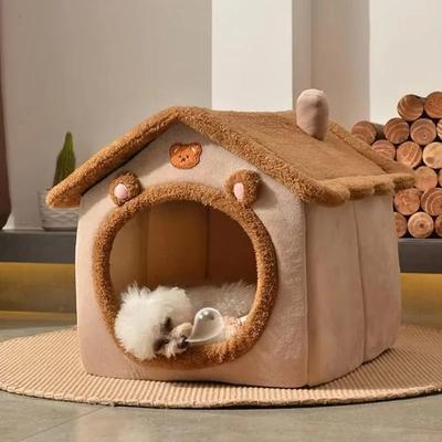 Fold Washable Dog House Indoor Puppy Cave Sofa Pet Bed House for Extra Small Dogs and Small and Medium Cats Soft New 2025