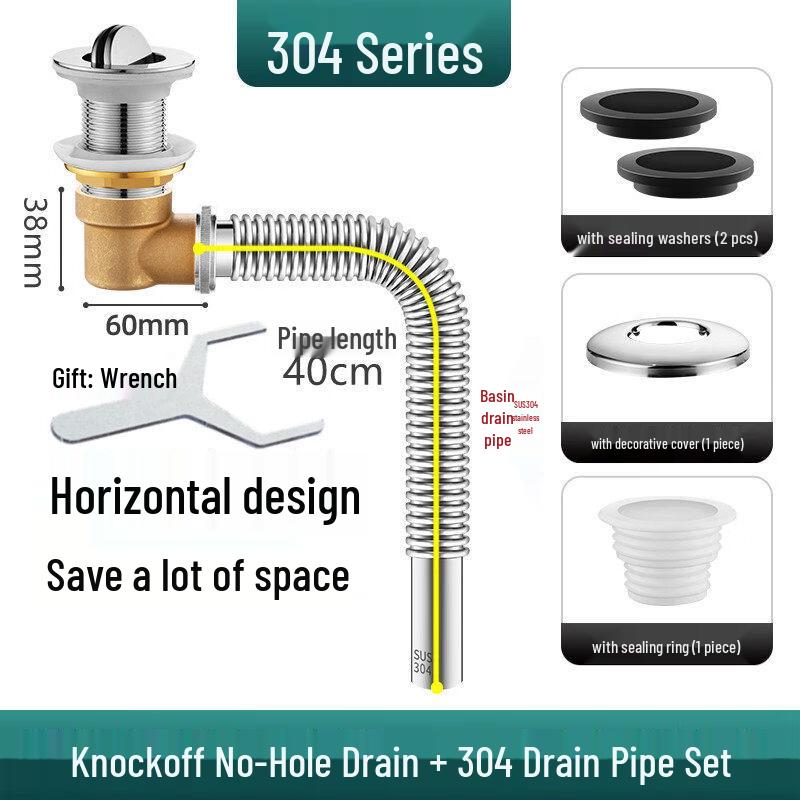 TLXT Stainless Steel Pop-Up Basin Drain