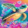 2pcs 5D DIY Full Round Drill Diamond Painting Colourful Turtle Kit Home Decor