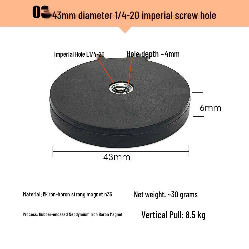

Magnetic Car Mount Gimbal Holder for Sports Cameras - Roof Base, Rubber-Coated, GoPro Accessories, 1/4