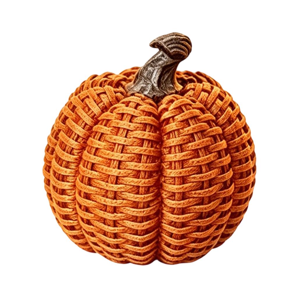 Halloween Faux Wicker Resin Pumpkin Decoration for Tabletop Fireplace Mantel Seasonal Home Accent Indoor Outdoor Display