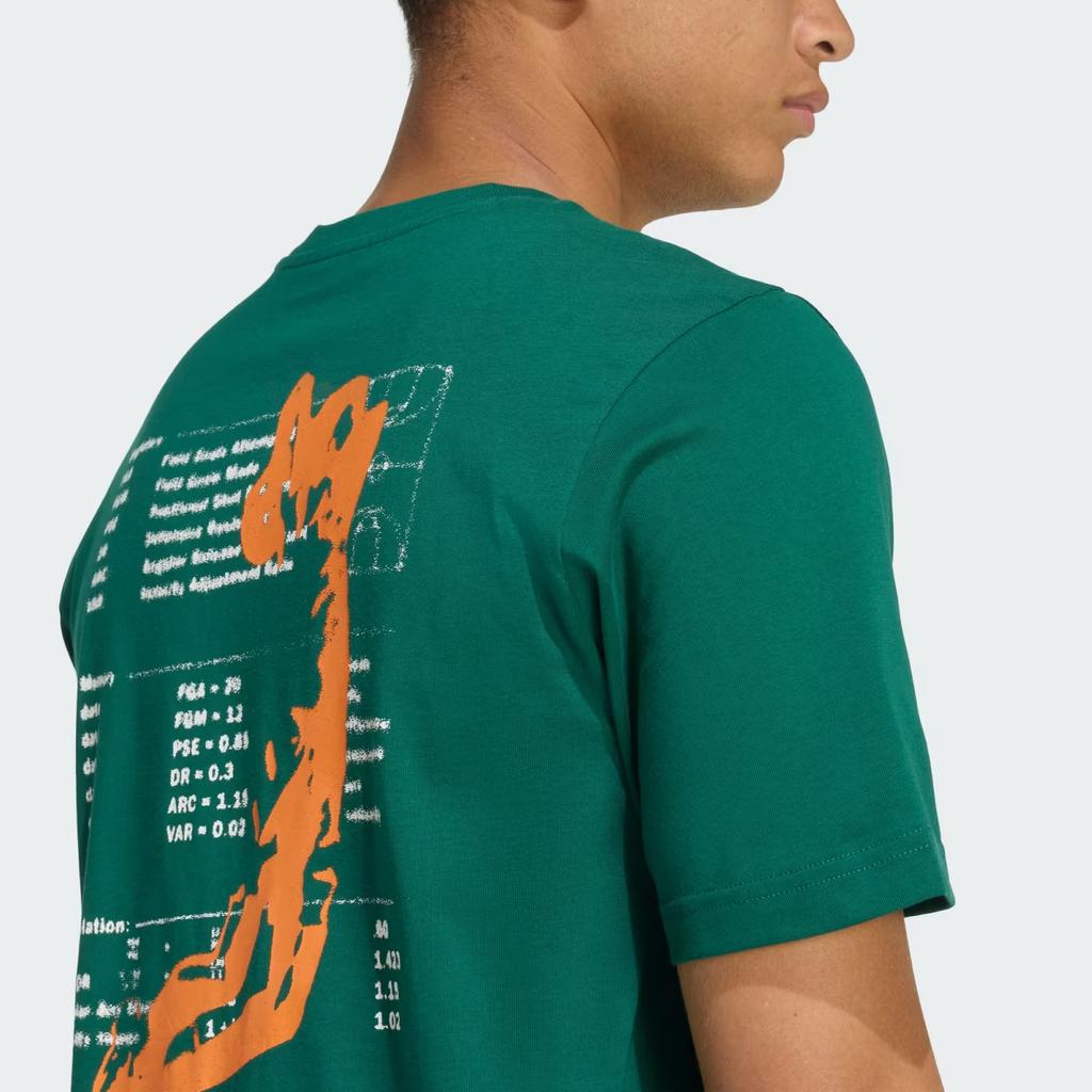 Adidas T Shirts Men's University Green Crew Neck Moderate JZ5043