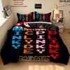 Custom Name,Pac Man Pattern Bedding Home Decoration Birthday Gift ( 1 Duvet Cover + 2 Pillowcase, Without Core),fan Merchandise.