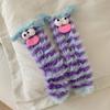 Șosete calde și confortabile cu monștri din desene animate umflate, șosete amuzante fuzzy, șosete moi de iarnă pentru dormit, șosete cu monștri din pluș din desene animate pentru fete și femei - mărime unică