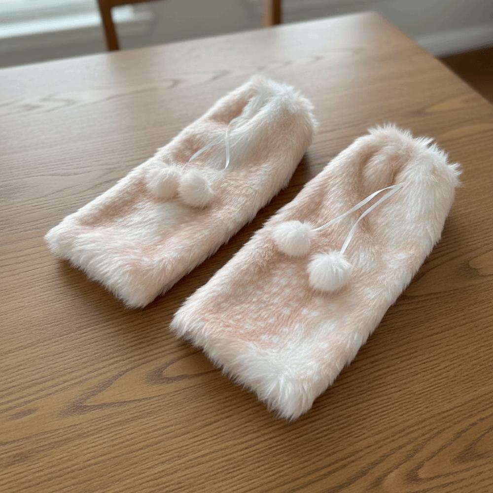 Y2k Furry Leg Warmers Fawn Dot Long Stockings Vintage Plush Leg Coverings  Accessories