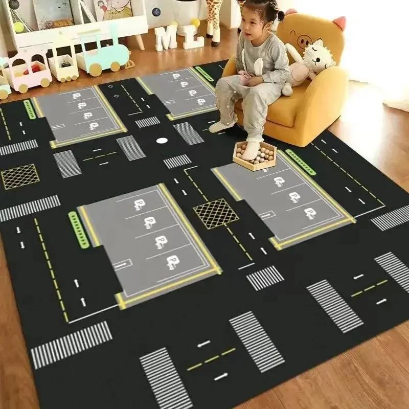 Cartoon Kindergarten Carpets Educational Game Rugs Children's Room Transportation Bedroom Living Room Carpet Home Decoration Mat