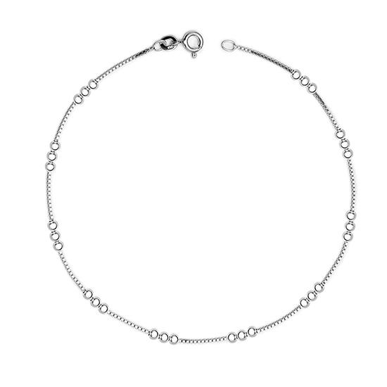 Real 925 Sterling Silver Venetian Chain Anklets for Women Teen, Basic Chain Link Anklets Beaded Anklet, Beach Anklets, Summer Jewelry, 10 Inch Anklet